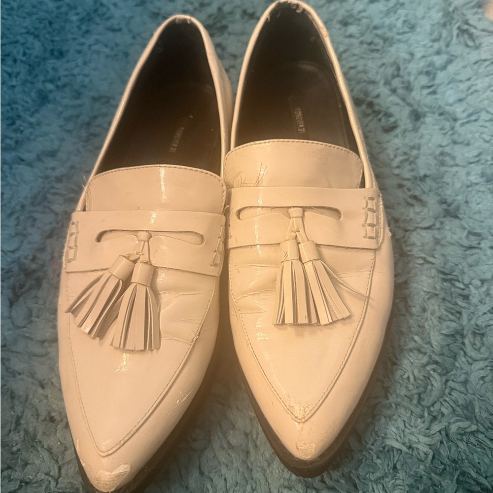 Forever 21 Cream Tassel Loafers